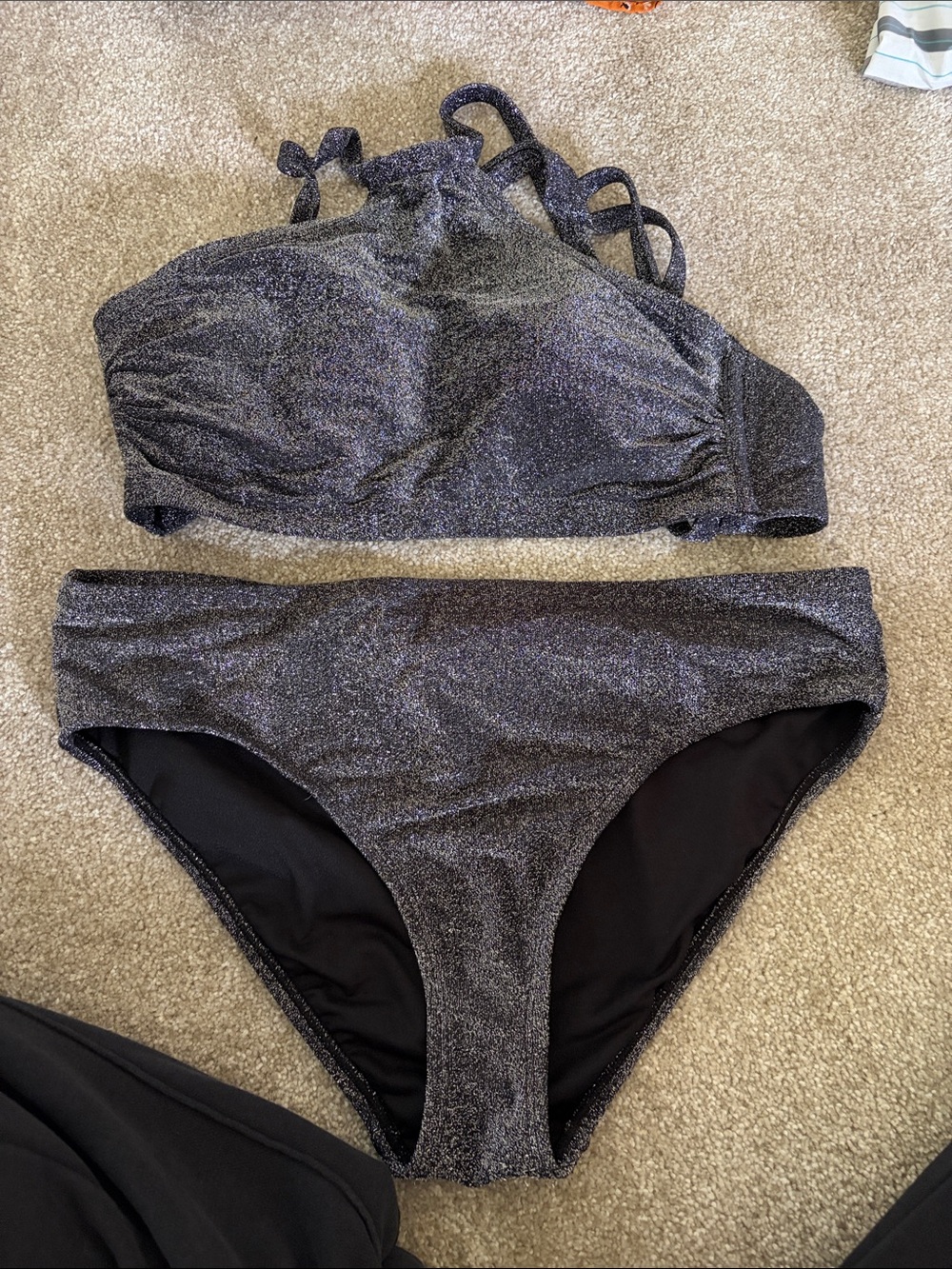 wild fable Shimmery Charcoal Two-Piece Bikini